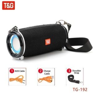 T&G Black and Silver Portable Speaker-(#0125)